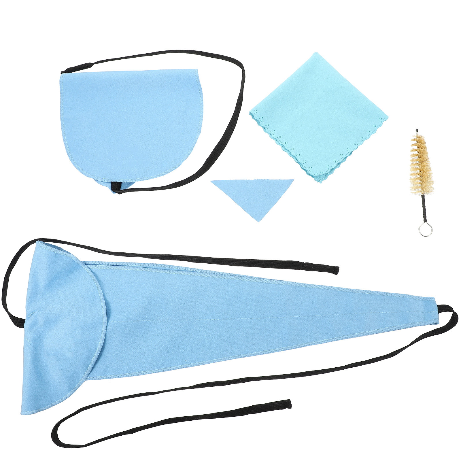 Clarinet Care Kit - Saxophon-Reinigungssets, blauer, künstlicher Chamois-Saugtuch-Reinigungstupfer, Mundstückbürste für