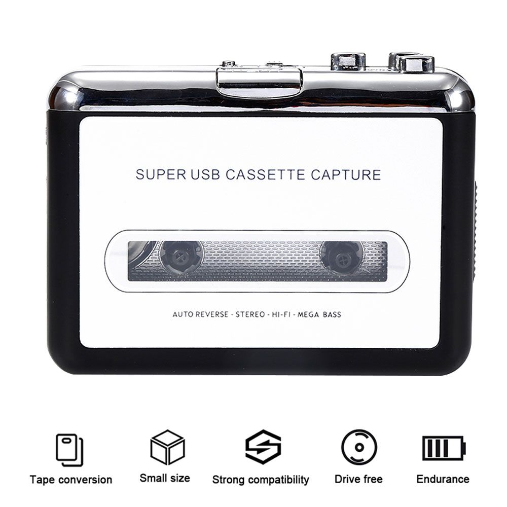 Audio Music Converter To Mp3 - USB-Kassettenrekorder Audio-Musikplayer Radio-Player mit Aufnahmefunktion Kassetten-Aufnahmegerät
