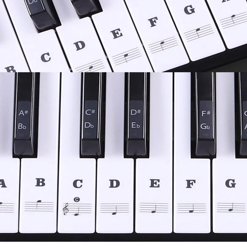 Keyboard Piano 61 Key - 1PC Klavier Training Aufkleber Für 37/49/54/61/88