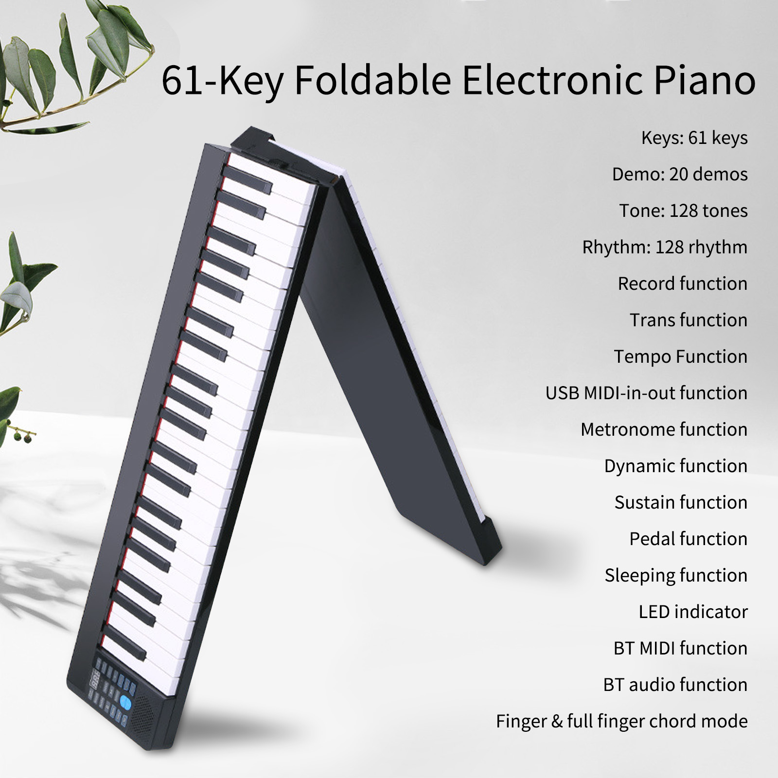 Keyboard Piano 61 Key - Faltbares Elektronisches Klavier Multifunktionales Elektronisches Orgel-Keyboard