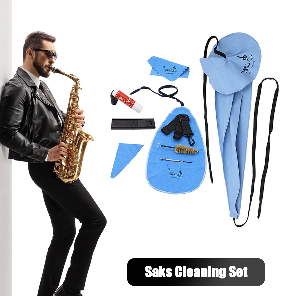 Clarinet Care Kit - 10-teiliges Klarinetten-Reinigungsset mit 4 Reinigungstüchern/Bürsten/Korkfett, Klarinetten-Pflegeset,