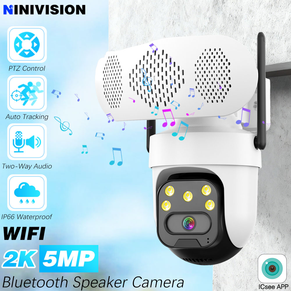 Audiovision Music Player - 5MP Musikplayer-Kamera WLAN Bluetooth-Lautsprecher PTZ IP