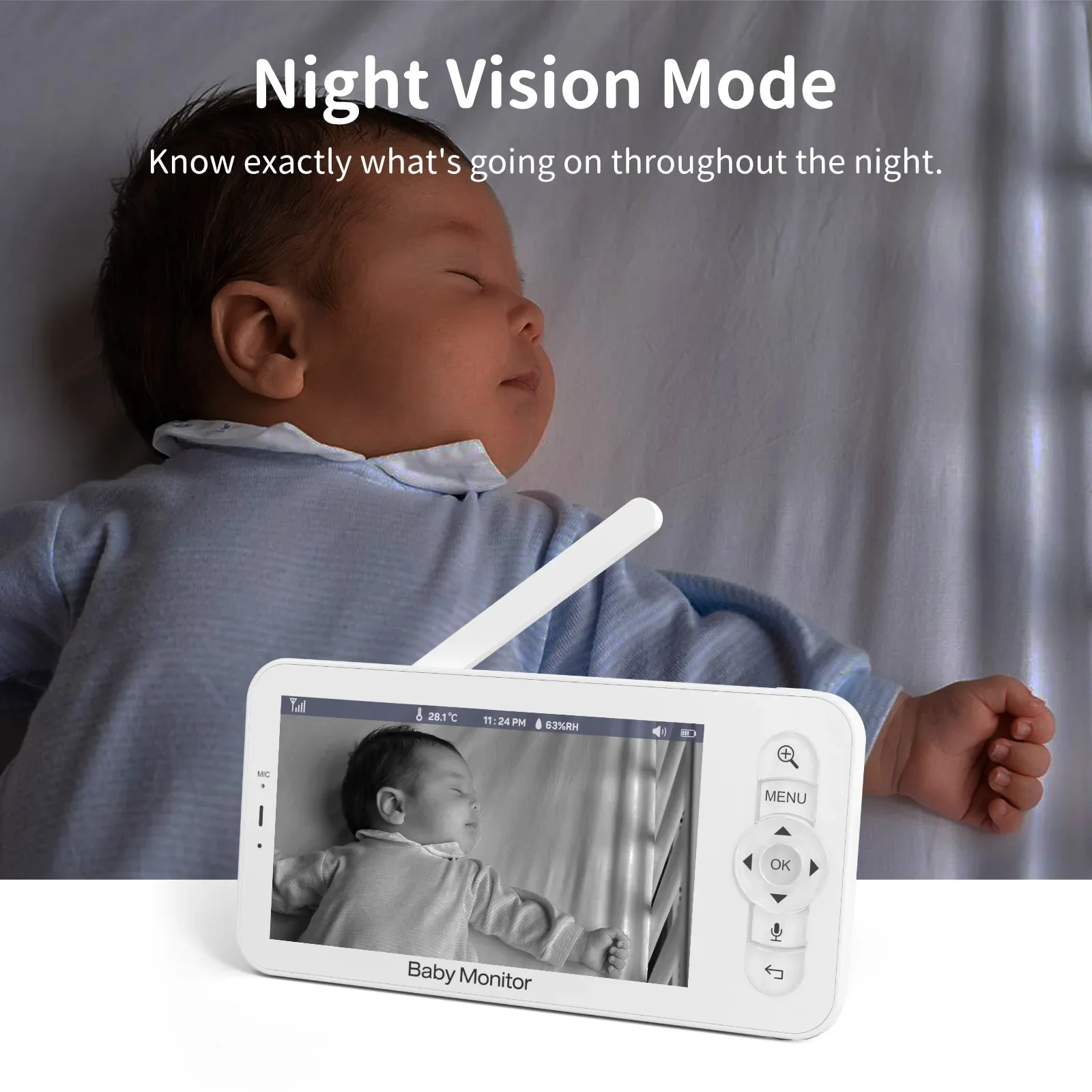 Babyphone HD 5-Zoll-LCD Zwei-W – Audio Music Apps Bewertung und Preis