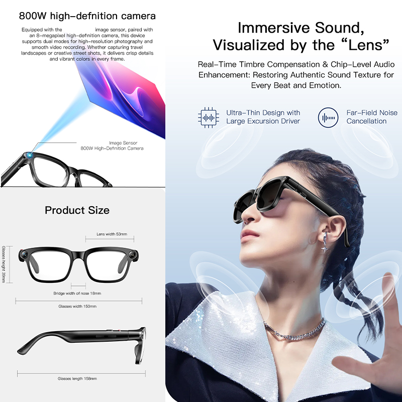 Neue KI-Smart-Brille mit 800W  – Audio With Music Ai Bewertung und Preis