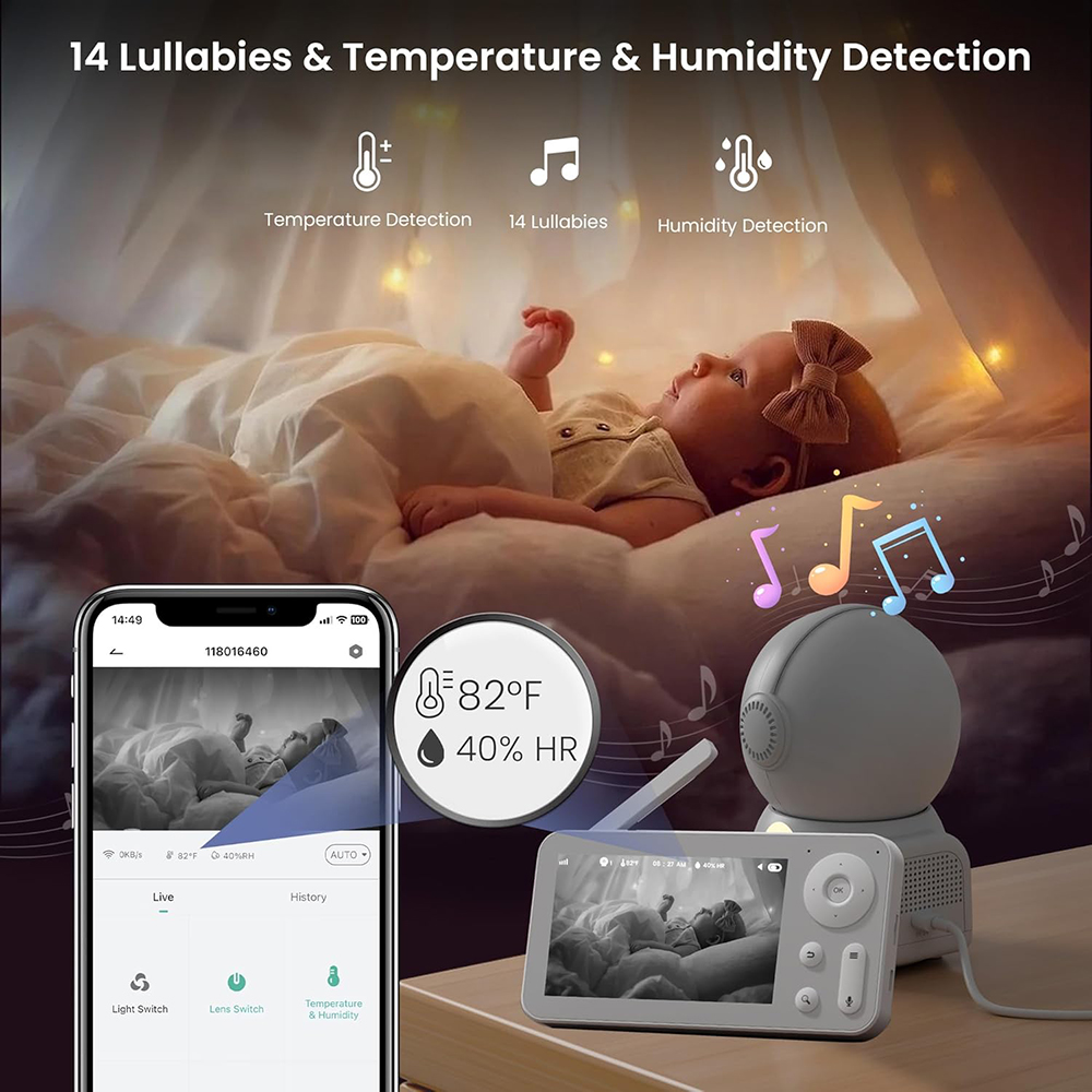 2K-Babyphone mit 2 Kameras und – Audio Music Apps Bewertung und Preis